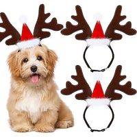 Dog Christmas Outfit Christmas Decorative Headwear Party Deer Horn Hair Band Cute Personalized Dress Up Lightinthebox - thumbnail