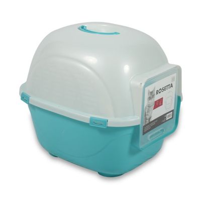 M-PETS Rosetta Cat Litter Box Blue Medium (Pack Of 2)