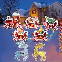 1pc Christmas Lighted Ornaments,Stacking Toys,Outdoor Yard Train Lawn Sign Gingerbread Santa Snow Heart Yard Sign Outdoor Christmas Decoration Lightinthebox - thumbnail