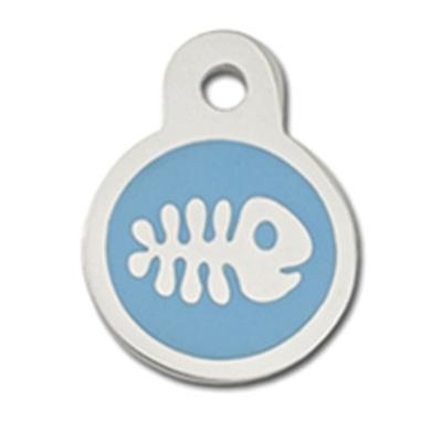 ID Tag Circle Small Blue Epoxy Fish
