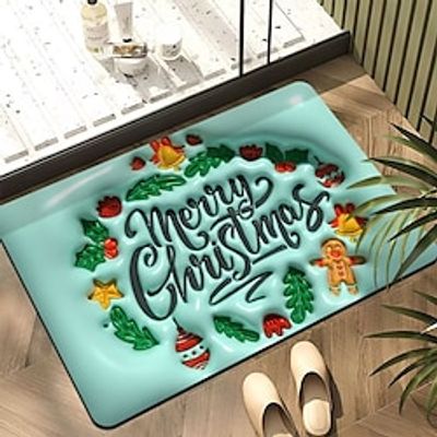 Christmas Deco Non Slip Bath Rugs Sponge Foam for Bathroom,Durable Soft Flannel Mat Bright 3D Print Rug, Clearance MatS for Forlaundry Room and Kitchen Lightinthebox