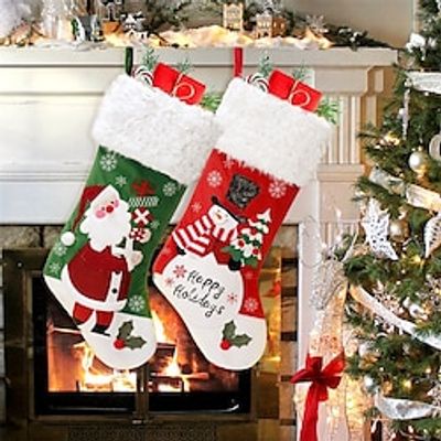 Christmas Stocking Large Personalised Christmas Stockings Decorations Xmas Gift Bag for Christmas Xmas Tree Festival Party Holiday Home Lightinthebox