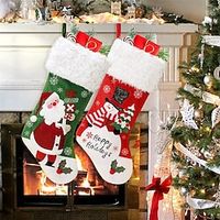 Christmas Stocking Large Personalised Christmas Stockings Decorations Xmas Gift Bag for Christmas Xmas Tree Festival Party Holiday Home Lightinthebox - thumbnail