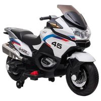 Megastar Ride On Dominator H2 12 V Electric Motorbike For Kids With Hand Acceleration - White (UAE Delivery Only)