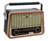 Krypton Rechargeable Multifunction Radio with Solar Panel - Black & Gold, (KNR6373) Krypton Rechargeable Multifunction Radio with Solar Panel - Black & Gold, (KNR6373)