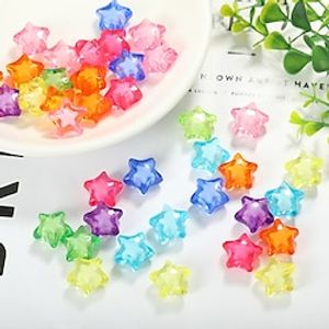50pcs Mixed Color Acrylic Star Beads Loose Spacer Beads DIY Jewelry Accessories Hair Beads for Braids for Girls Lightinthebox