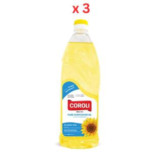 Coroli Pure Sunflower Oil, 750ml Pack Of 3