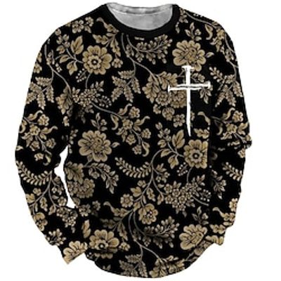 Men's Unisex Sweatshirt Pullover Graphic Prints Flower Print Daily Sports Holiday 3D Print Designer Casual Hoodies Sweatshirts  Black miniinthebox