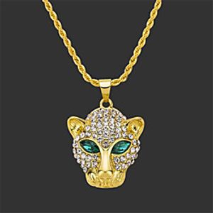 Men's Pendant Necklace Long Necklace Retro Eagle Tiger Fashion Punk Rock Zircon Gold Plated Chrome Gold Silver 75 cm Necklace Jewelry For Christmas Party Evening Street Festival miniinthebox