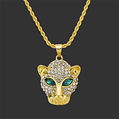 Men's Pendant Necklace Long Necklace Retro Eagle Tiger Fashion Punk Rock Zircon Gold Plated Chrome Gold Silver 75 cm Necklace Jewelry For Christmas Party Evening Street Festival miniinthebox