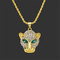 Men's Pendant Necklace Long Necklace Retro Eagle Tiger Fashion Punk Rock Zircon Gold Plated Chrome Gold Silver 75 cm Necklace Jewelry For Christmas Party Evening Street Festival miniinthebox - thumbnail
