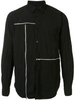 Black Comme Des Garçons zip-embellished poplin shirt - thumbnail