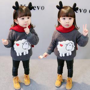 Cartoon Sheep Sweater For Girls 1-7Y