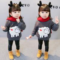 Cartoon Sheep Sweater For Girls 1-7Y - thumbnail