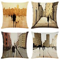 Vintage Double Side Cushion Cover 4PC Soft Decorative Square Throw Pillow Cover Cushion Case Pillowcase for Bedroom Livingroom Superior Quality Machine Washable Indoor Cushion for Sofa Couch Bed Chair miniinthebox - thumbnail