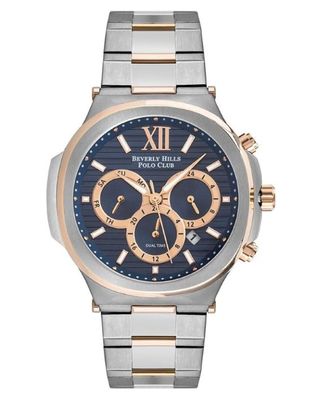 Beverly Hills Polo Club Men's Quartz Movement Watch, Multi Function Display and Metal Strap - BP3216X.590, Silver