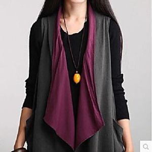 Women's Coat Solid Color Others Casual  Daily Fall Coat Long Daily Wear Others Coat Tops Purple fight gray Lightinthebox
