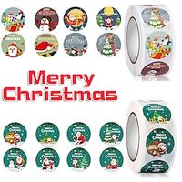 500pcs Merry Christmas Stickers, 1 Inch Holiday Stickers Christmas Stickers for Cards envelopes Christmas Tags Adhesive Labels Happy Holidays Gift Seals Boxes Xmas Decorative Stickers miniinthebox - thumbnail