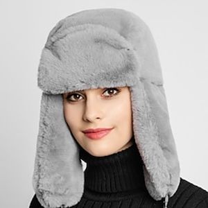 Women's Hat Winter Hats Gray Outdoor Home Daily Fleece Pure Color Windproof Comfort Warm miniinthebox