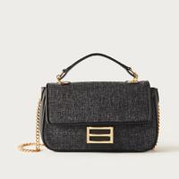 Sasha Textured Crossbody Bag with Chain Strap and Button Closure