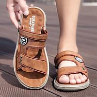 Men's Sandals Slippers Fashion Sandals Comfort Sandals Walking Sporty Casual Preppy Outdoor Daily PU Breathable Comfortable Slip Resistant Booties / Ankle Boots Slip-on Brown Gray Summer Fall Lightinthebox