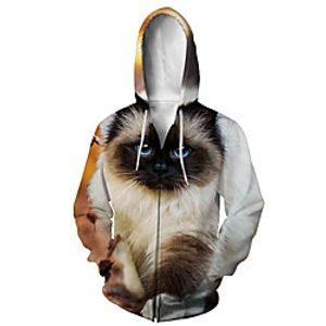 Men's Zip Up Hoodie Sweatshirt Animal 3D Casual Daily 3D Print Casual Hoodies Sweatshirts  2 miniinthebox