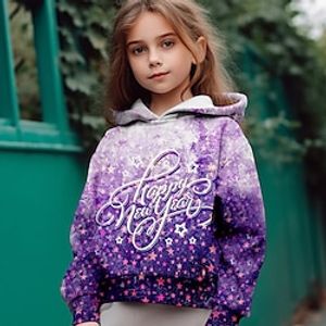 Christmas Girls' 3D Graphic Hoodie Pullover Long Sleeve 3D Print Fall Winter Active Fashion Cute Polyester Kids 3-12 Years Outdoor Casual Daily Regular Fit Lightinthebox