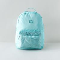 MARSHMALLOW Glitter Print Backpack with Zip Closure - 43x33x16 cms