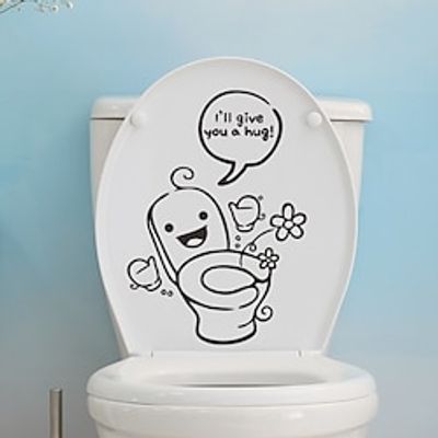 1pcs Cartoon Funny Toilet Seat Decorative Wall Stickers Removable Bathroom Toilet Sticker. Lightinthebox