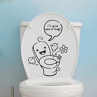 1pcs Cartoon Funny Toilet Seat Decorative Wall Stickers Removable Bathroom Toilet Sticker. Lightinthebox - thumbnail