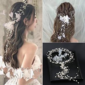 Fabric Handmade Pearl Garland Hair Band Children's Performance Modeling Hair Accessories Little Fairy Performance Headdress Hair Band Lightinthebox