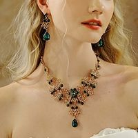 Jewelry Set Two-piece Suit Alloy 1 Necklace Earrings Women's Elegant Cool Lovely Classic Precious Geometric Jewelry Set For Party Festival Lightinthebox - thumbnail