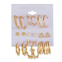 9 Pairs Earrings For Women's Gift Prom Date Alloy Classic Fashion Lightinthebox - thumbnail