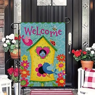Spring Flowers Garden Flag 12x18Inch Outdoor Decorations Welcome Garden Patio Flag Yard Flag Double Sided Holiday Outdoor Flags 1pc Lightinthebox