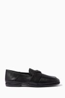 Triangle Logo Moccasins in Brushed Leather Triangle Logo Moccasins in Brushed Leather