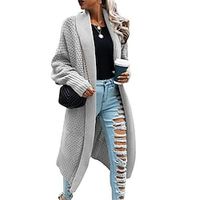 Women's Cardigan Sweater Jumper Cable Knit Knitted Pure Color Shirt Collar Stylish Casual Outdoor Home Winter Fall Pink Army Green S M L / Long Sleeve / Holiday / Regular Fit / Going out miniinthebox - thumbnail