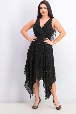 Womens Floral Applique Cocktail Dress Black Womens Floral Applique Cocktail Dress Black
