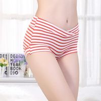 Striped Breathable Soft Comfy Modal Mid-waisted Panties