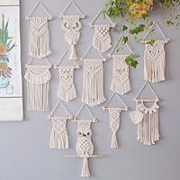 1 pc Bohemia Macrame Wall Hanging Cotton Beige Simple Home Decoration Style Room Decor Home Decor Scene Decor Lightinthebox