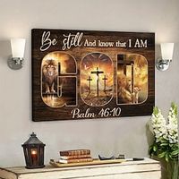 Inspiration Wall Art Canvas Be Still And Know That I Am Prints and Posters Abstract Portrait Pictures Decorative Fabric Painting For Living Room Pictures No Frame miniinthebox - thumbnail