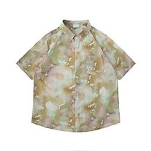 tie dyeing hawaiian shirt men turn-down collar summer men's shirt short sleeve male top Lightinthebox
