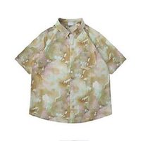 tie dyeing hawaiian shirt men turn-down collar summer men's shirt short sleeve male top Lightinthebox - thumbnail