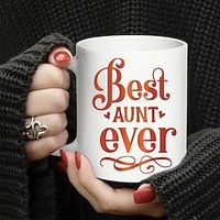 Best Aunt Ever Gifts - Aunt Gifts from Niece Nephew Birthday Gifts 11oz Coffee Mug Gifts Ceramic Coffee Cup Water Cup New Year Gifts Lightinthebox - thumbnail