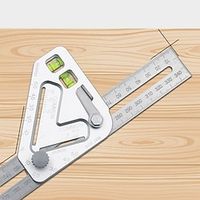 Revolutionary Carpentry Ruler Angle Ruler Multifunctional Woodworking Triangle Level T Ruler with 2 Bubbles Measuring Tool Lightinthebox - thumbnail