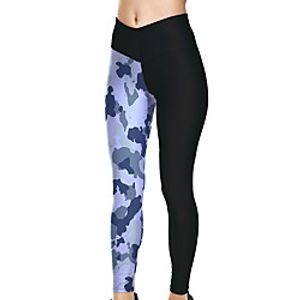 Women's High Waist Yoga Pants Cropped Leggings Tights Tummy Control Butt Lift Quick Dry Camo  Camouflage Black  Blue Yoga Fitness Gym Workout Summer Sports Activewear High Elasticity Skinny Lightinthebox