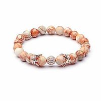 richladys 8mm bracelet for women and men red mesh natural stone copper inlay zircon crown beads bracelet energy buddha beads stone crystal bracelet for women Lightinthebox - thumbnail