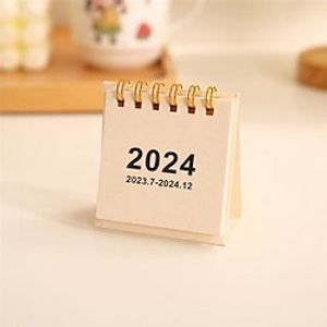 2024 Desk Calendar Portable Table Ornament Calendar Student 2024 Agenda Plan Desk Calendar Small Desk Calendar Ins Style Mini Coil Small Calendar Office Desktop Small Ornaments Small Almanac Lightinthebox