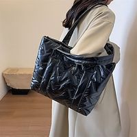 Women's Shoulder Bag Nylon Daily Large Capacity Foldable Lightweight Geometric Silver Black White miniinthebox