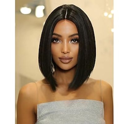 yaki Black Short Bob Wigs Straight Hair Wig Side Part Bowl Cut Cosplay Wig Heat Resistant Natural Looking Synthetic Full Wigs for Women Christmas Party Wigs Lightinthebox