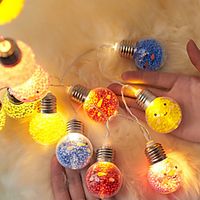 Christmas Smiley Light Bulb Lantern 5cm Round Ball LED String Light 2M 10LEDs Battery Powered Bedroom Holiday Party Garden Christmas Wedding Decoration miniinthebox - thumbnail